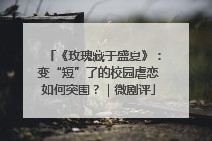 《玫瑰藏于盛夏》：变“短”了的校园虐恋如何突围？｜微剧评