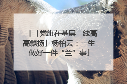 「党旗在基层一线高高飘扬」杨柏云：一生做好一件“兰”事