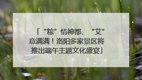 “粽”情神都、“艾”意满满！洛阳多家景区将推出端午主题文化盛宴