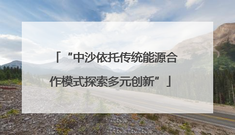 “中沙依托传统能源合作模式探索多元创新”