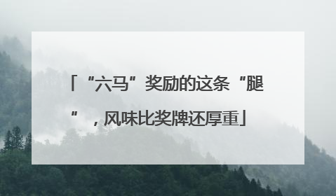 “六马”奖励的这条“腿”，风味比奖牌还厚重