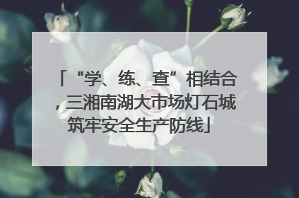 “学、练、查”相结合，三湘南湖大市场灯石城筑牢安全生产防线