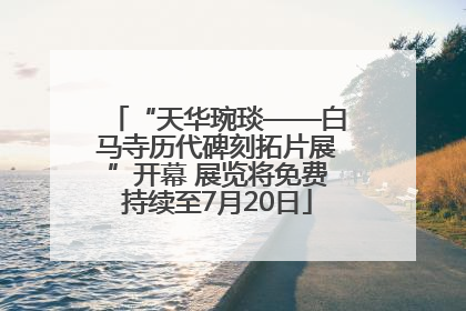 “天华琬琰——白马寺历代碑刻拓片展”开幕 展览将免费持续至7月20日