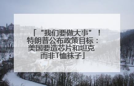 “我们要做大事”！特朗普公布政策目标：美国要造芯片和坦克 而非T恤袜子