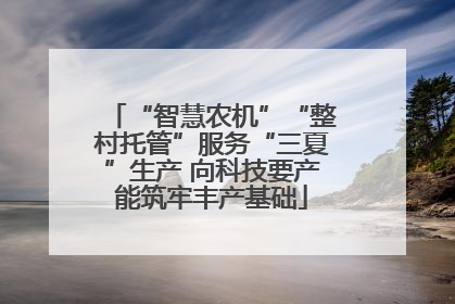 “智慧农机”“整村托管”服务“三夏”生产 向科技要产能筑牢丰产基础