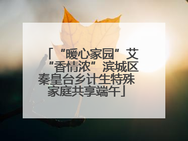 “暖心家园”艾“香情浓”滨城区秦皇台乡计生特殊家庭共享端午