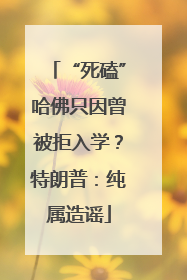 “死磕”哈佛只因曾被拒入学？特朗普：纯属造谣