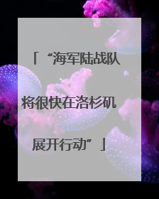 “海军陆战队将很快在洛杉矶展开行动”