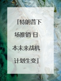 特朗普下场推销 日本未来战机计划生变