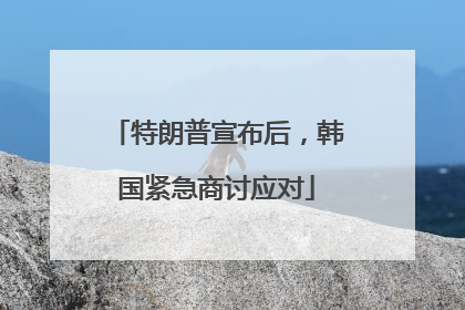特朗普宣布后，韩国紧急商讨应对