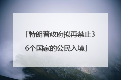 特朗普政府拟再禁止36个国家的公民入境