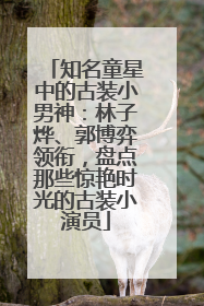 知名童星中的古装小男神：林子烨、郭博弈领衔，盘点那些惊艳时光的古装小演员