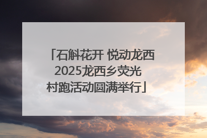 石斛花开 悦动龙西 2025龙西乡荧光村跑活动圆满举行