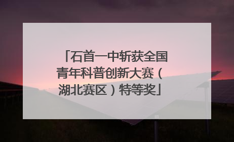 石首一中斩获全国青年科普创新大赛（湖北赛区）特等奖