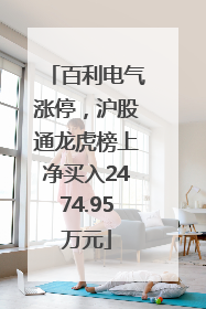 百利电气涨停，沪股通龙虎榜上净买入2474.95万元