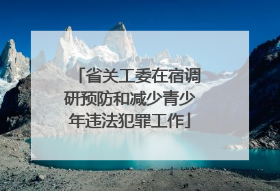 省关工委在宿调研预防和减少青少年违法犯罪工作
