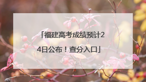 福建高考成绩预计24日公布！查分入口