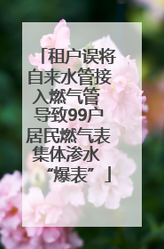 租户误将自来水管接入燃气管 导致99户居民燃气表集体渗水 “爆表”