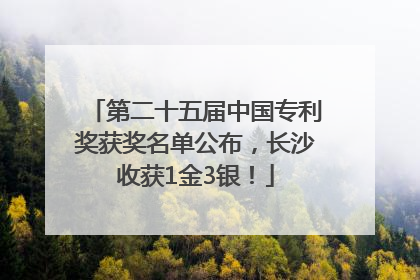 第二十五届中国专利奖获奖名单公布，长沙收获1金3银！