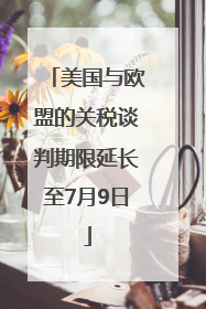 美国与欧盟的关税谈判期限延长至7月9日