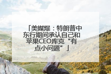 美媒爆：特朗普中东行期间承认自己和苹果CEO库克“有点小问题”
