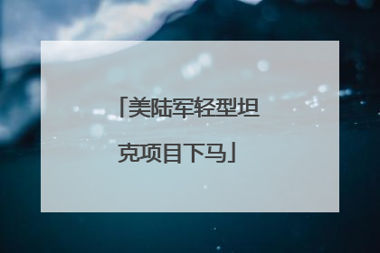 美陆军轻型坦克项目下马