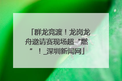 群龙竞渡！龙岗龙舟邀请赛现场超“燃”！_深圳新闻网