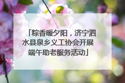 粽香暖夕阳，济宁泗水县泉乡义工协会开展端午助老服务活动