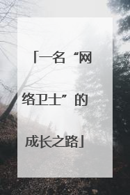 一名“网络卫士”的成长之路