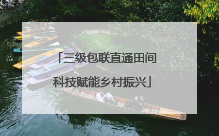 三级包联直通田间 科技赋能乡村振兴