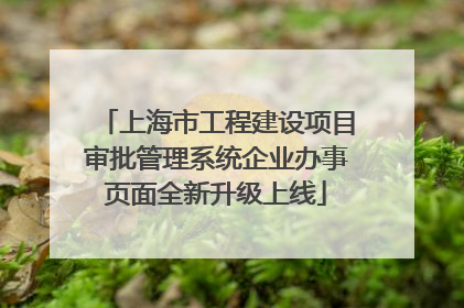 上海市工程建设项目审批管理系统企业办事页面全新升级上线