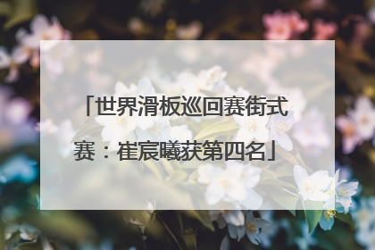 世界滑板巡回赛街式赛：崔宸曦获第四名