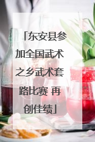 东安县参加全国武术之乡武术套路比赛 再创佳绩