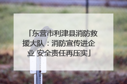 东营市利津县消防救援大队：消防宣传进企业 安全责任再压实