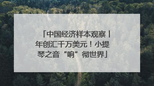 中国经济样本观察丨年创汇千万美元！小提琴之音“响”彻世界