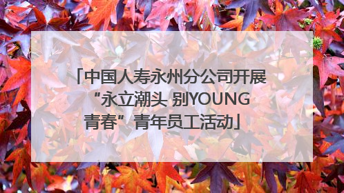 中国人寿永州分公司开展“永立潮头 别YOUNG青春”青年员工活动