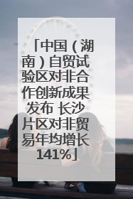 中国（湖南）自贸试验区对非合作创新成果发布 长沙片区对非贸易年均增长141%