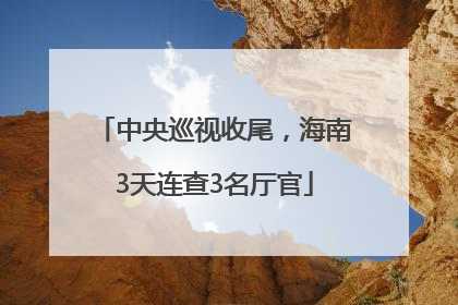 中央巡视收尾，海南3天连查3名厅官