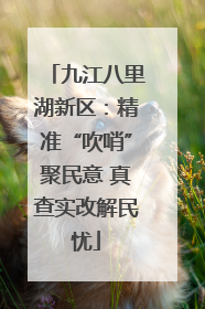 九江八里湖新区：精准“吹哨”聚民意 真查实改解民忧