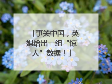 事关中国，英媒给出一组“惊人”数据！