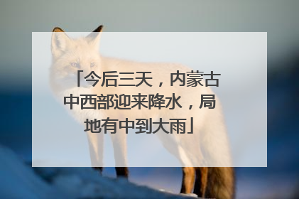 今后三天，内蒙古中西部迎来降水，局地有中到大雨