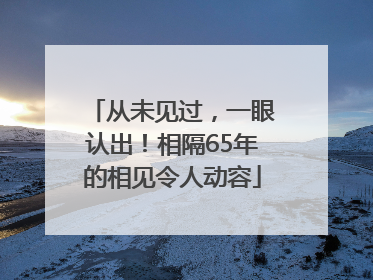 从未见过，一眼认出！相隔65年的相见令人动容