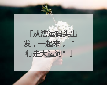 从漕运码头出发，一起来，“行走大运河”
