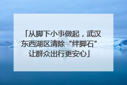 从脚下小事做起，武汉东西湖区清除“绊脚石”让群众出行更安心