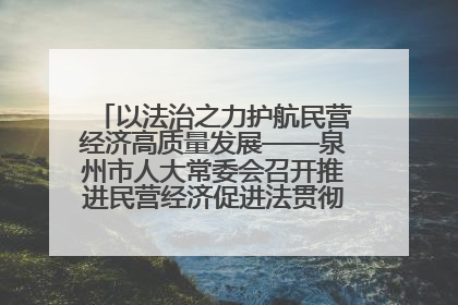以法治之力护航民营经济高质量发展——泉州市人大常委会召开推进民营经济促进法贯彻实施座谈会