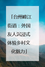 台州峰江街道：外国友人沉浸式体验乡村文化魅力