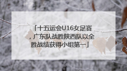 十五运会U16女足赛，广东队战胜陕西队以全胜战绩获得小组第一