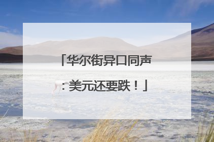 华尔街异口同声：美元还要跌！