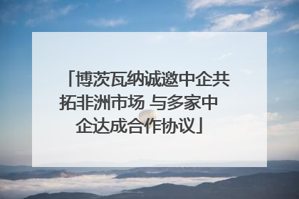 博茨瓦纳诚邀中企共拓非洲市场 与多家中企达成合作协议