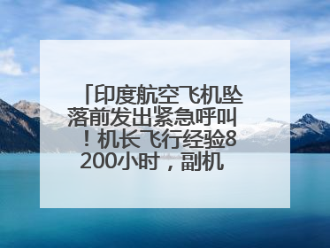 印度航空飞机坠落前发出紧急呼叫！机长飞行经验8200小时，副机长1100小时